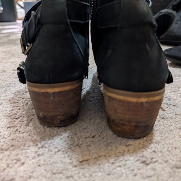 Black Buckled Ankle Boots - Picture 2 of 7